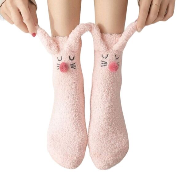 Bunny Ears Fuzzy Socks - Picture 3 of 3